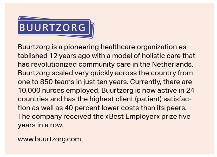 Buurtzorg is a pioneering healthcare organization established 12 years ago with a model of holistic care that has revolutionized community care in the Netherlands.