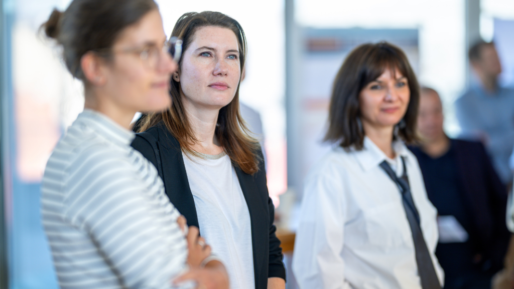 Three woman listening
