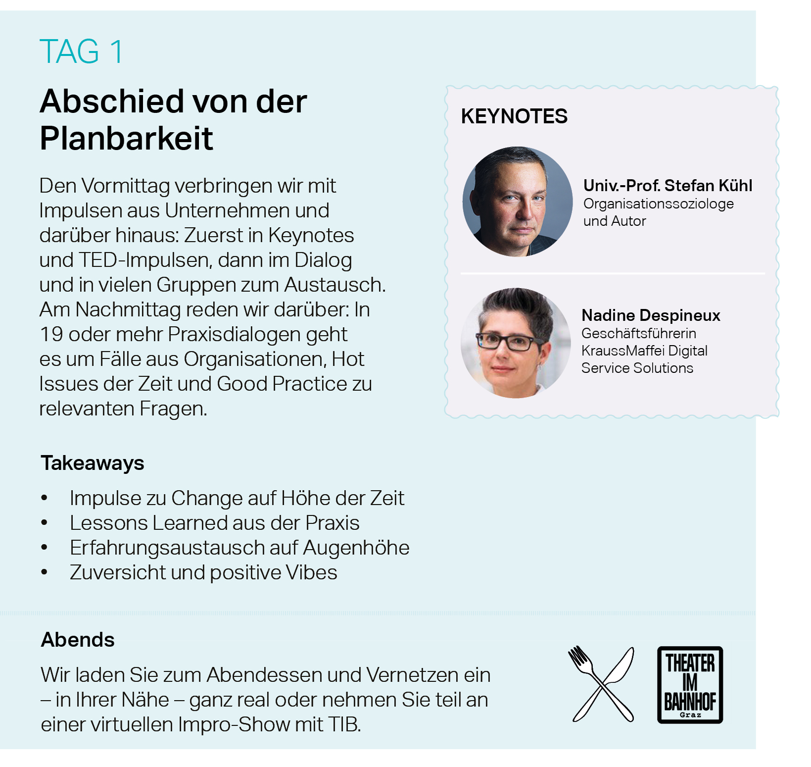Abschied von der Planbarkeit, Keynotes, Impulse, Praxisdialoge, Good Practice, Change, Stefan Kühl, Nadine Despineux
