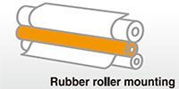 Rubber roller mounting